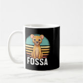 Fossa Animal Graphic Retro Sunset Madagas Kaffeetasse (Links)