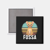 Fossa Animal Graphic Retro Sunset Madagas Magnet (Vorderseite/Rückseite)