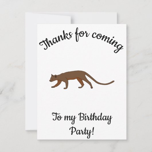 Fossa Happy B-day Dankeskarte (Vorderseite)