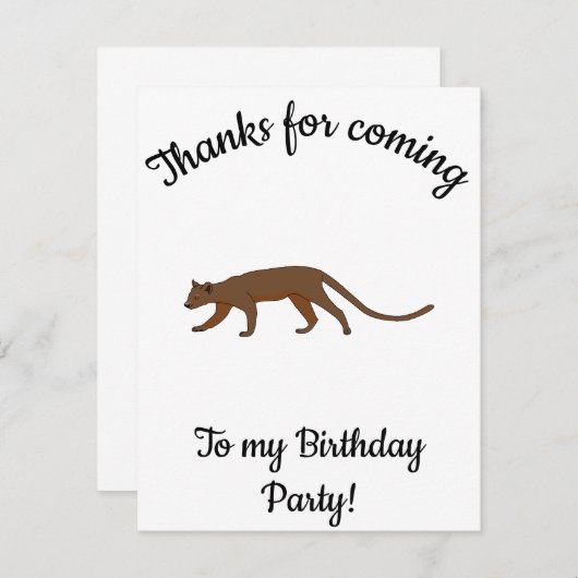 Fossa Happy B-day Dankeskarte (Vorne/Hinten)