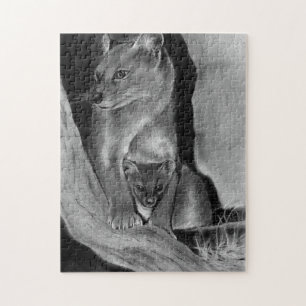Fossa-Katze und Baby-Puzzle Puzzle