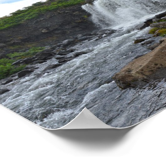 Fossarrett Falls, Island Poster (Ecke)