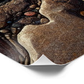 Fossil an ausgestorbenen Vögeln in Gestein - KI Ar Poster (Ecke)