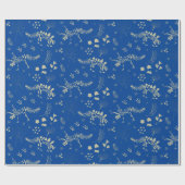 Fossil Digging Dinosaurier Blau und Beige Geschenkpapier (Flach)