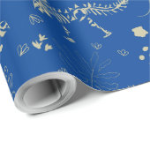 Fossil Digging Dinosaurier Blau und Beige Geschenkpapier (Rolleneckpunkt)