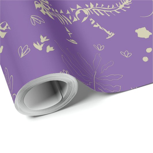 Fossil Digging Dinosaurier Brown und Beige Geschenkpapier (Rolleneckpunkt)