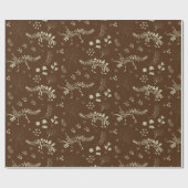 Fossil Digging Dinosaurier Brown und Beige Geschenkpapier (Flach)