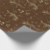 Fossil Digging Dinosaurier Brown und Imitate Goldf Geschenkpapier (Ecke)