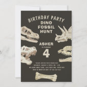 Fossil Dinosaur Geburtstagsparty Einladung (Vorderseite)