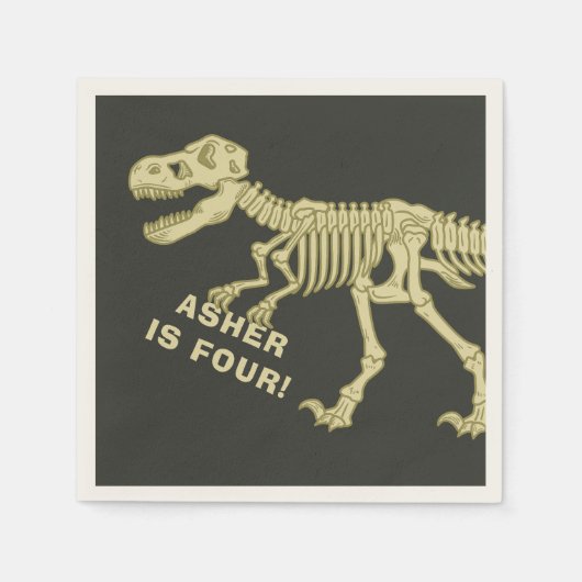 Fossil Dinosaur Geburtstagsparty Serviette (Vorderseite)