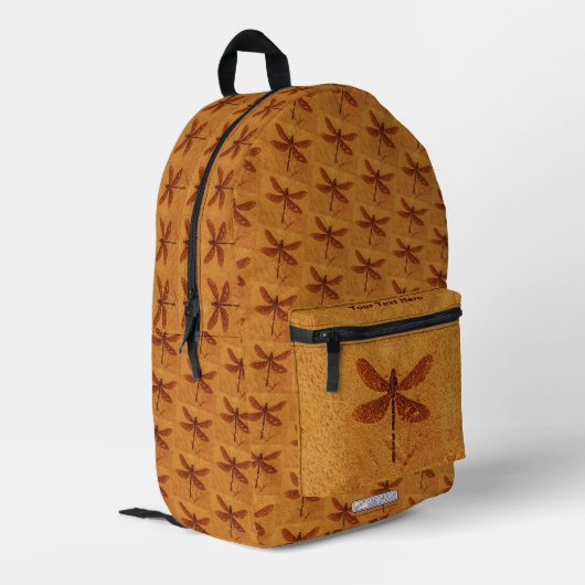 Fossil Dragonfly Bedruckter Rucksack (Rückseitige Ecke links)