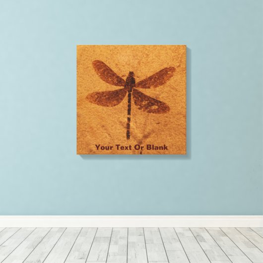 Fossil Dragonfly Leinwanddruck (Insitu (Holzboden))