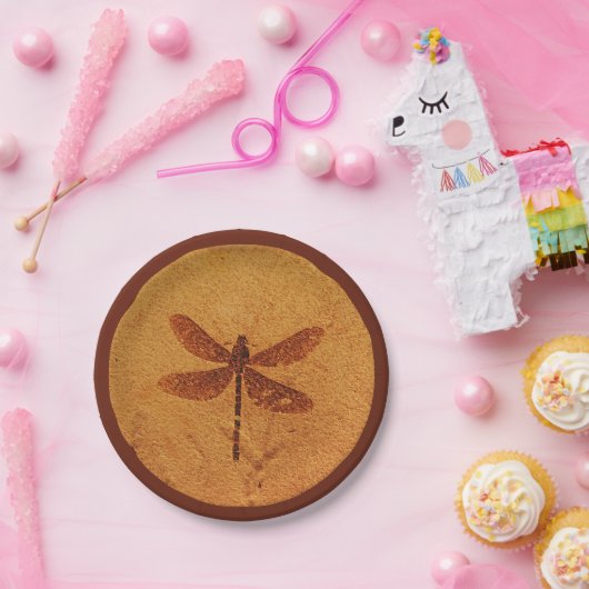 Fossil Dragonfly Pappteller (Party)