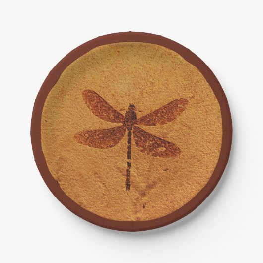 Fossil Dragonfly Pappteller (Vorderseite)