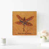 Fossil Dragonfly Quadratische Wanduhr (Zuhause)