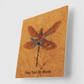 Fossil Dragonfly Quadratische Wanduhr (Winkel)