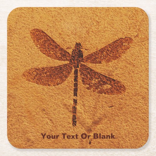 Fossil Dragonfly Rechteckiger Pappuntersetzer (Vorderseite)