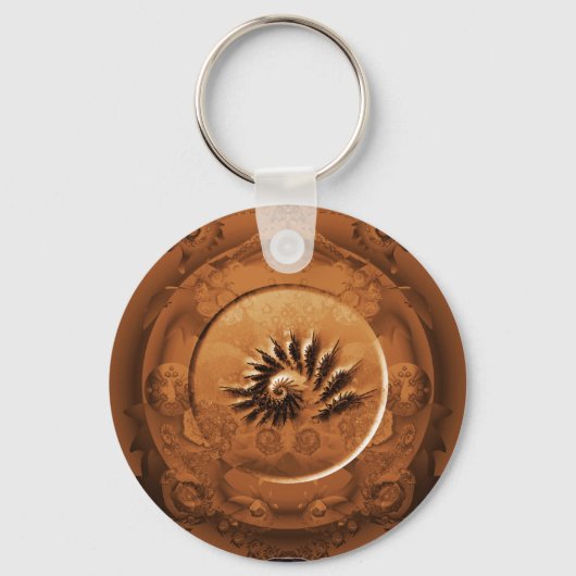 Fossil fractal mirror schlüsselanhänger (Vorderseite)