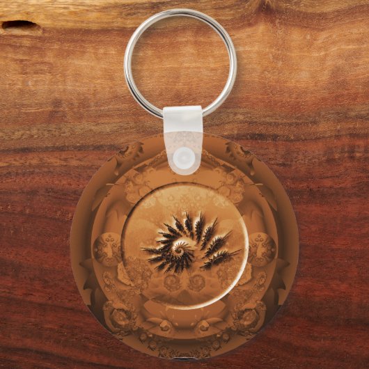 Fossil fractal mirror schlüsselanhänger (Vorderseite)