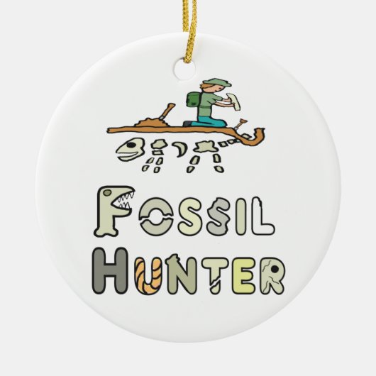 Fossil Hunter Keramik Ornament (Vorne)