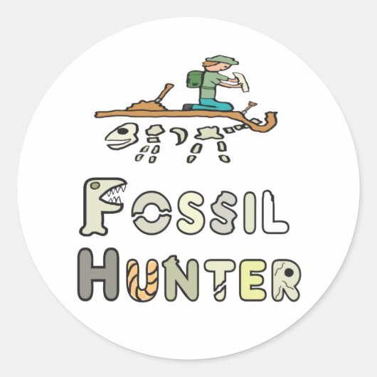 Fossil Hunter Runder Aufkleber (Vorderseite)
