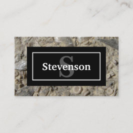 Fossil Kalkstein mit Ihrem Namen und Monogramm Visitenkarte