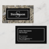 Fossil Kalkstein mit Ihrem Namen und Monogramm Visitenkarte (Vorne/Hinten)