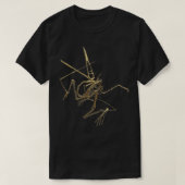 Fossil Record Gold Pterodactylfossil auf schwarzer T-Shirt (Design vorne)