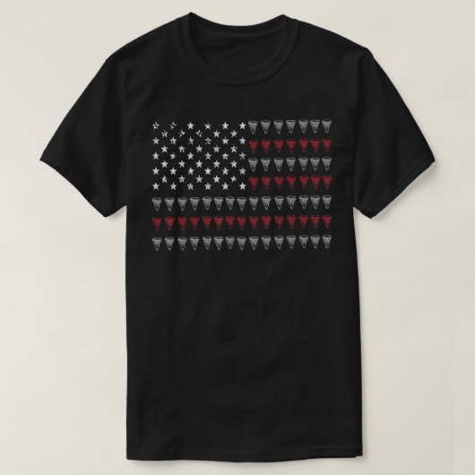 Fossil Shark Teeth Collector American Flag USA Pat T-Shirt (Design vorne)