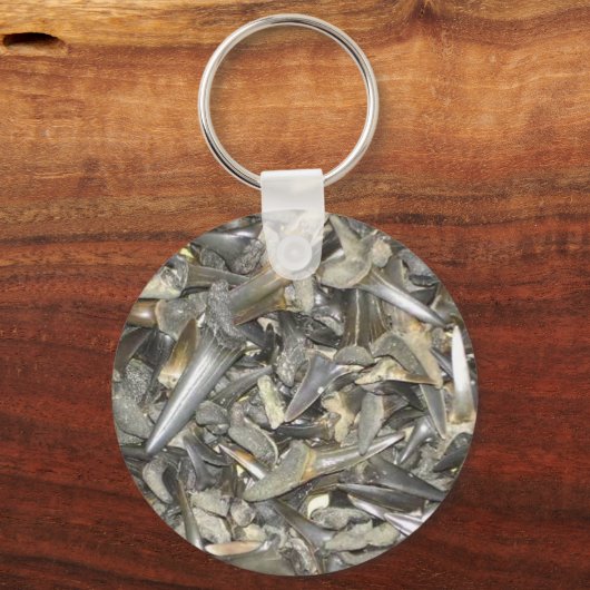 Fossil shark teeth pattern schlüsselanhänger (Vorderseite)