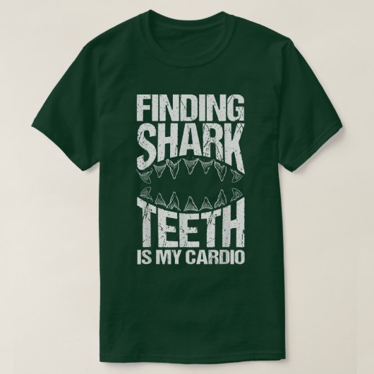 Fossil Tooth Hunter & Shark Zähne sammeln T-Shirt (Design vorne)