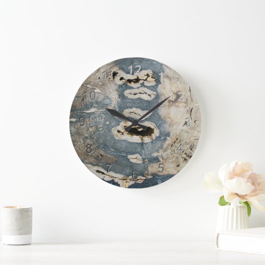 Fossil Wood Große Wanduhr (Zuhause)