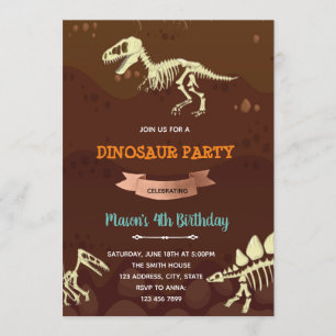 Fossile Dinosaurier - Einladung zum Geburtstag