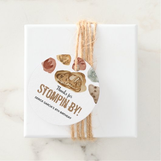 Fossile Dinosaurier Geburtstagsfeier für Tag Geschenkanhänger (Beispiel)