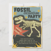 Fossile Grabungsfeier Dinosaur Geburtstagsparty Einladung (Vorderseite)