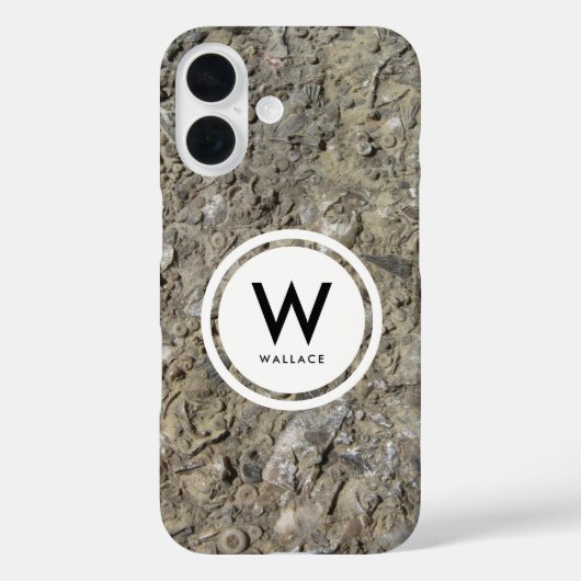 Fossile Hash Kalkstein Monogramm Case-Mate iPhone Hülle (Rückseite)
