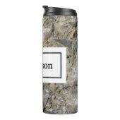 Fossile Kalkstein mit Name und Monogramm Thermosbecher (Nach rechts gedreht)