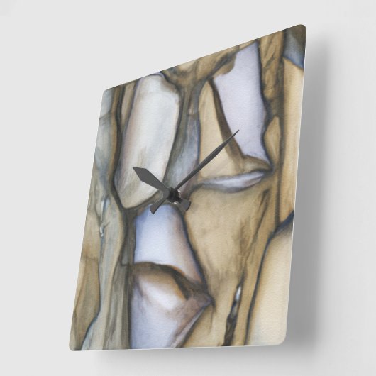 Fossile Kunst - Cooles Rockmuster Quadratische Wanduhr (Winkel)
