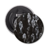 Fossile weiße Fische im schwarzen Hintergrund Flaschenöffner (Vorderseite)