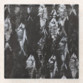 Fossile weiße Fische im schwarzen Hintergrund Glasuntersetzer (Vorderseite)