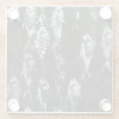 Fossile weiße Fische im schwarzen Hintergrund Glasuntersetzer (Rückseite)