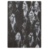 Fossile weiße Fische im schwarzen Hintergrund Klemmbrett (Rückseite)