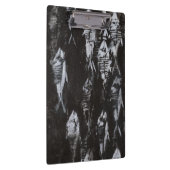 Fossile weiße Fische im schwarzen Hintergrund Klemmbrett (Rechts)