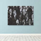 Fossile weiße Fische im schwarzen Hintergrund Leinwanddruck (Insitu (Holzboden))