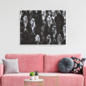 Fossile weiße Fische im schwarzen Hintergrund Leinwanddruck (Insitu (Wohnzimmer))