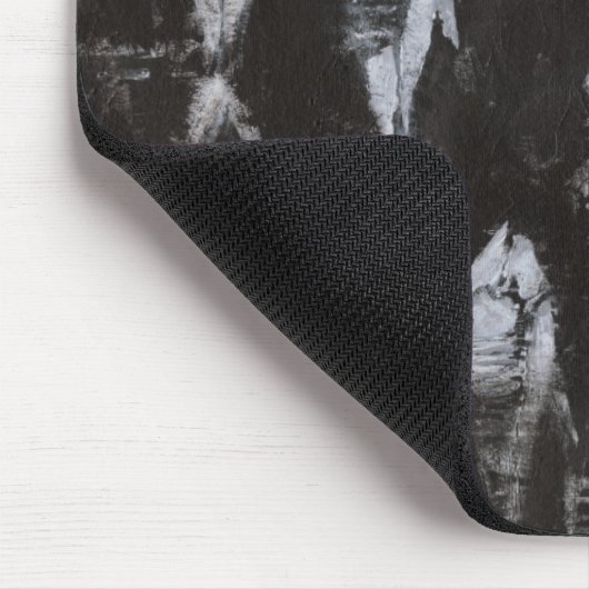 Fossile weiße Fische im schwarzen Hintergrund Mousepad (Ecke)