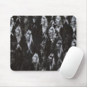 Fossile weiße Fische im schwarzen Hintergrund Mousepad (Mit Mouse)