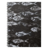 Fossile weiße Fische im schwarzen Hintergrund Notizblock (Vorderseite)