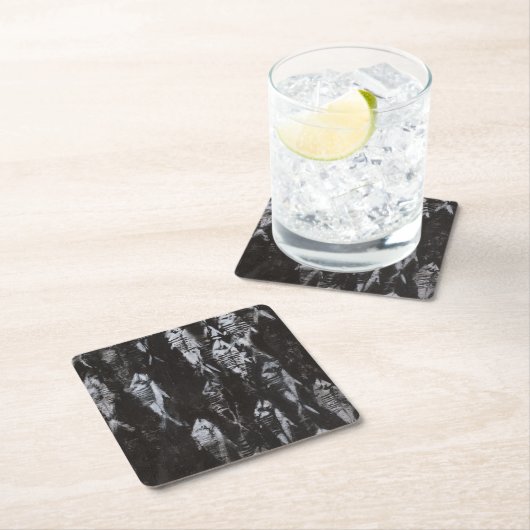 Fossile weiße Fische im schwarzen Hintergrund Rechteckiger Pappuntersetzer (Vor Ort)