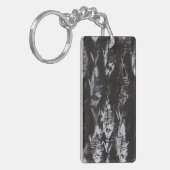 Fossile weiße Fische im schwarzen Hintergrund Schlüsselanhänger (Vorderseite links)